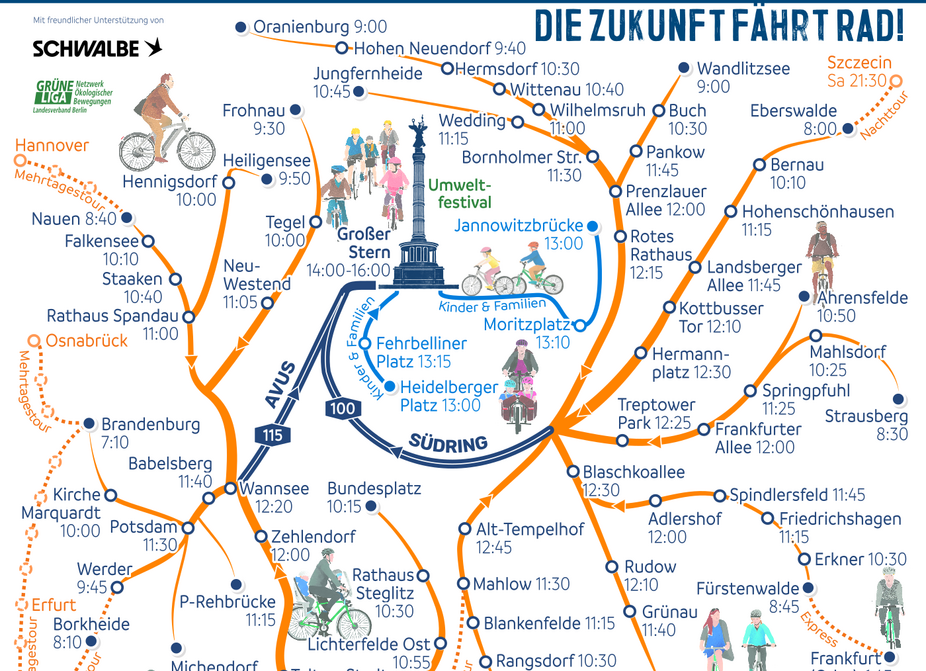 Sternfahrt Routengrafik 2026 Routen zur Sternfahrt am 7. Juni 2026