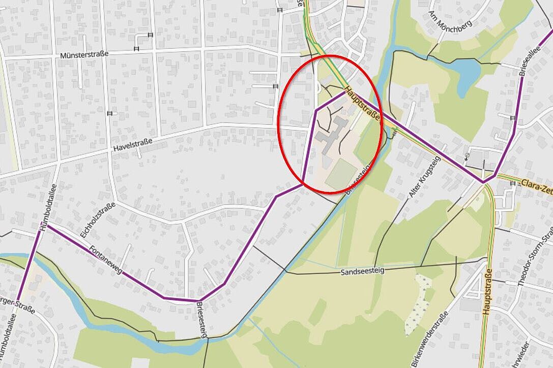 Radfernweg Berlin-Kopenhagen durch Birkenwerder