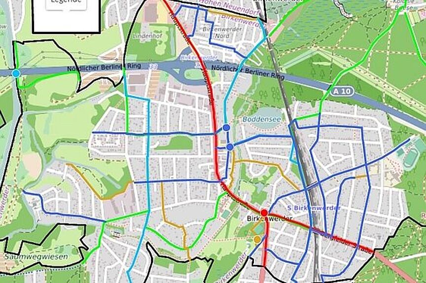 Karte Radroutenwunschnetz Karte Radroutenwunschnetz