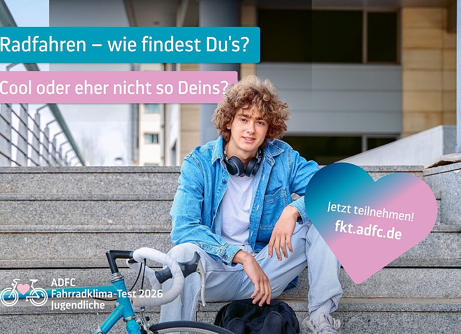 Grafik Kinder- und Jugend-Umfrage ADFC-Fahrradklima-Test 2026