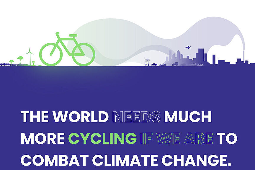 COP26 Cycling In einem offenen Brief an die Regierungen auf der Weltklimakonferenz fordern, ADFC, ECF sowie mehr als 60 internationale Organisationen eine erhebliche Steigerung des Radfahrens als zentrale Strategie zur Erreichung des 1,5-Grad-Ziels im Verkehrssektor.